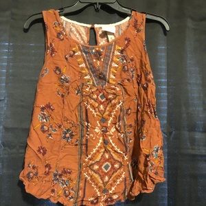 orange blouse tank